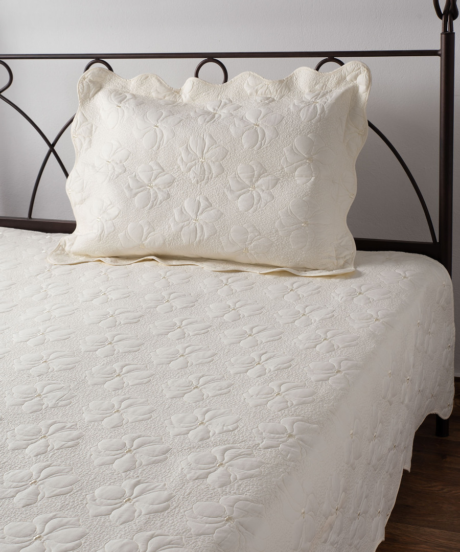 m150ivory ΚΟΥΒΕΡΛΙ σετ (160cm x 220cm + 1 x 50cm x 70cm) M150 ivory SilkFashion - Image 1