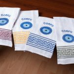 Σετ 12 τεμαχίων ποτηρόπανα (45cm x 65cm) μάτι CORFU SilkFashion