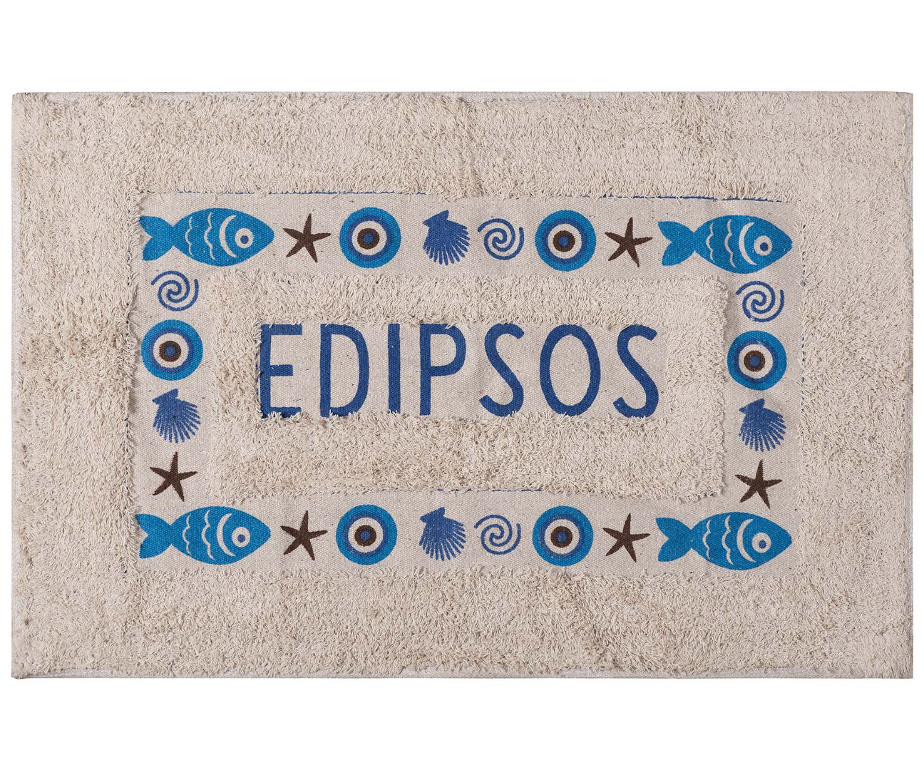 matiedipsos Πατάκι μάτι EDIPSOS (40cm x 60cm) μπλέ SilkFashion - Image 1