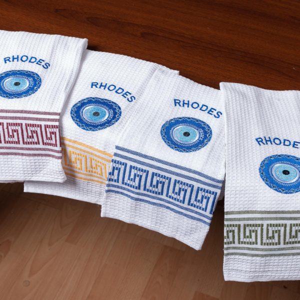 Σετ 12 τεμαχίων ποτηρόπανα (45cm x 65cm) μάτι RHODES SilkFashion