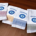 Σετ 12 τεμαχίων ποτηρόπανα (45cm x 65cm) μάτι THASSOS SilkFashion