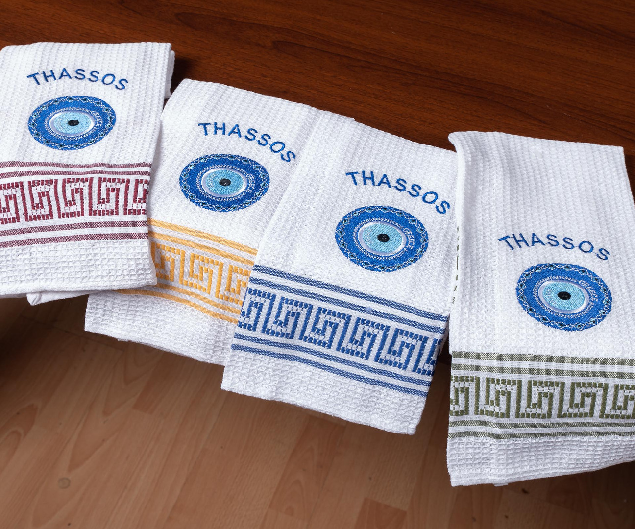 matithassos Σετ 12 τεμαχίων ποτηρόπανα (45cm x 65cm) μάτι THASSOS SilkFashion - Image 1