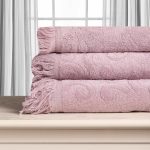 Βαμβακερή ζακάρ πετσέτα ALICIA 520gsm (50cm x 100cm) mauve SilkFashion