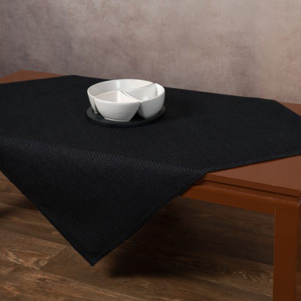 Τραπεζοκαρέ 9925 (135cm x 135cm) μαύρο SilkFashion