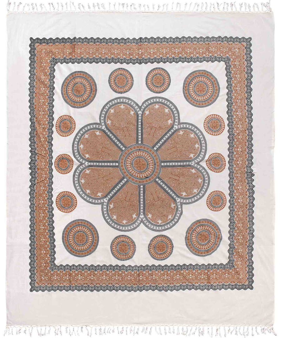 megalo20 Pestemal διπλό (220cm x 240cm) 20 μπέζ SilkFashion - Image 1