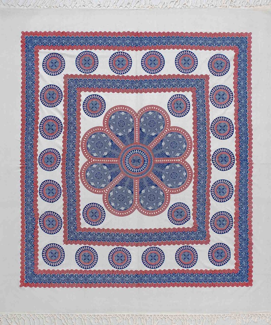 megalo3 Pestemal διπλό (220cm x 240cm) 3 μπλέ SilkFashion - Image 1