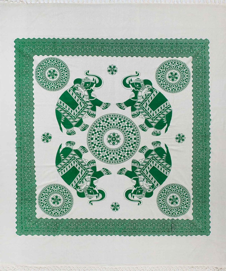 megalo5 Pestemal διπλό (220cm x 240cm) 5 πράσινο SilkFashion - Image 1