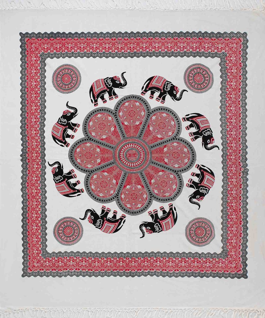 megalo6 Pestemal διπλό (220cm x 240cm) 6 κόκκινο SilkFashion - Image 1