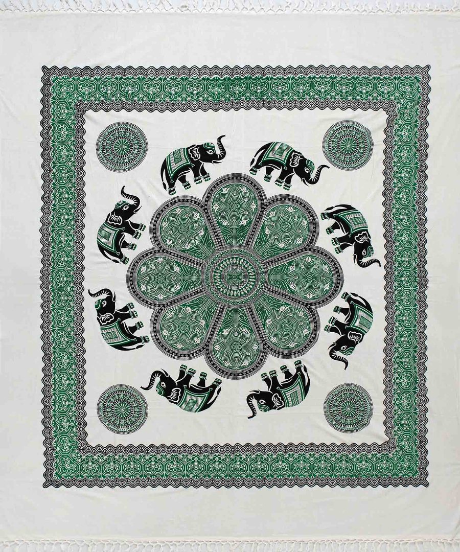 megalo7 Pestemal διπλό (220cm x 240cm) 7 πράσινο SilkFashion - Image 1