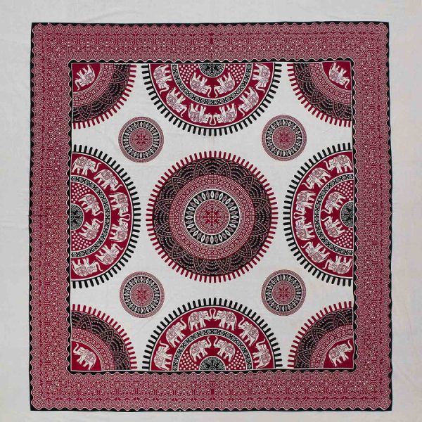 Pestemal διπλό (220cm x 240cm) 8 κόκκινο SilkFashion