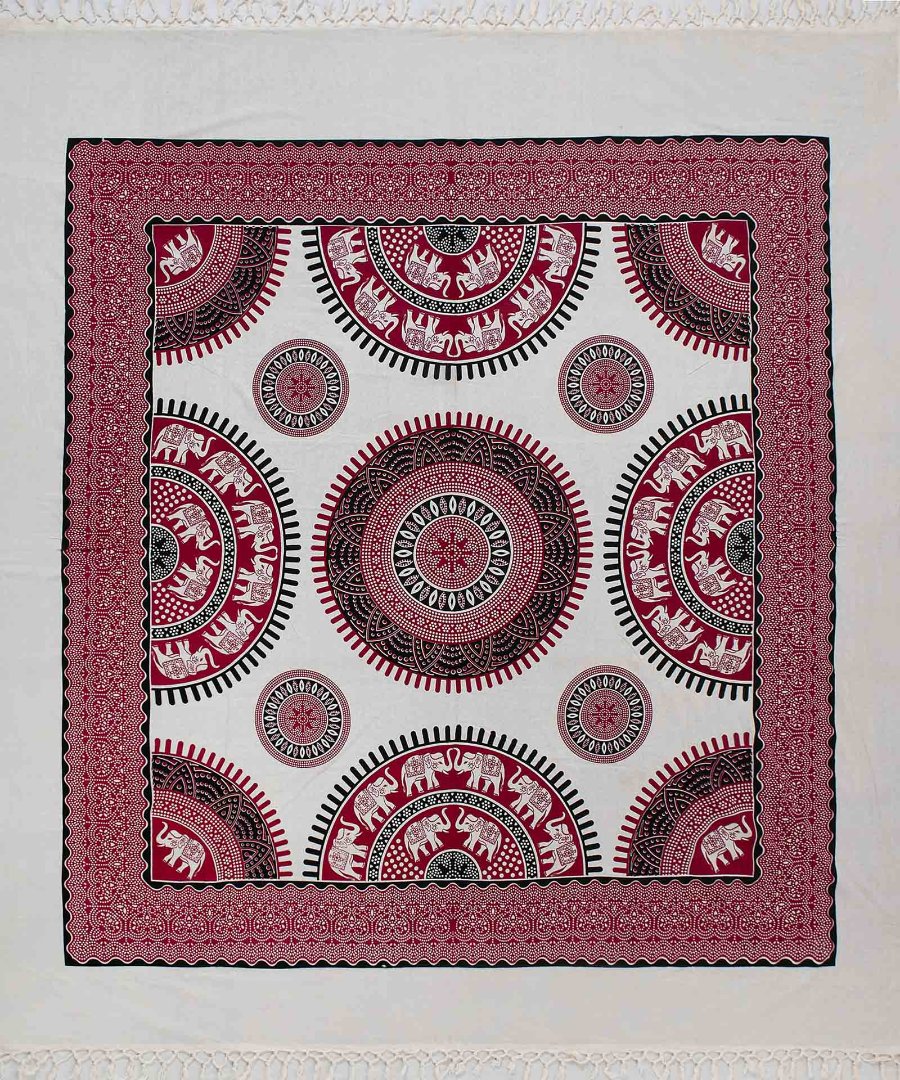 megalo8 Pestemal διπλό (220cm x 240cm) 8 κόκκινο SilkFashion - Image 1