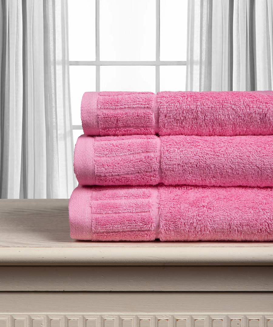 melodiapink1-2 Βαμβακερή πετσέτα ΜΕΛΩΔΙΑ 600gsm (75cm x 150cm) Pink SilkFashion - Image 1