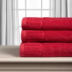 Βαμβακερή πετσέτα ΜΕΛΩΔΙΑ 600gsm (50cm x 100cm) red SilkFashion