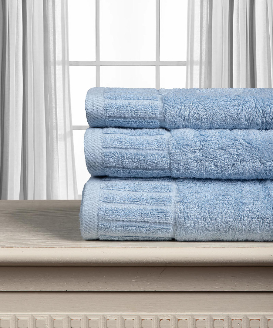 melodiaskyblue1-2 Βαμβακερή πετσέτα ΜΕΛΩΔΙΑ 600gsm (75cm x 150cm) sky blue SilkFashion - Image 1