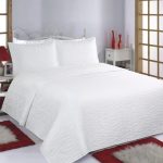 ΚΟΥΒΕΡΛΙ σετ (240cm x 260cm + 2 x 50cm x 70cm) WAVES  MICROSATIN ivory SilkFashion