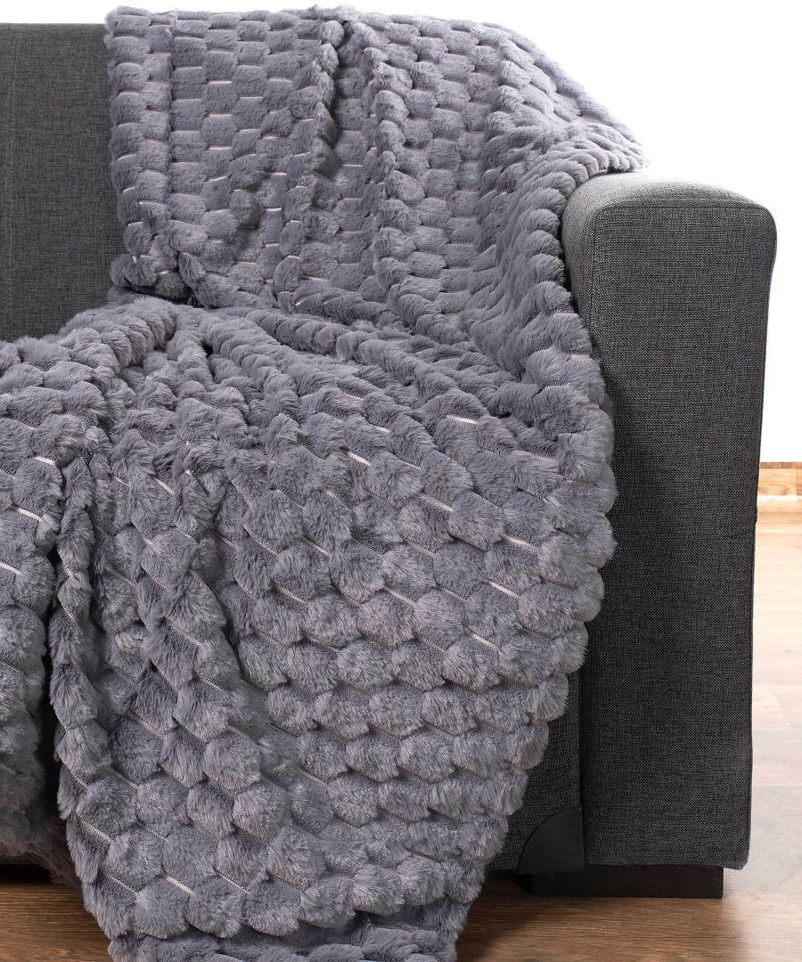 minkgrey1-1 Διακοσμητικό γούνινο ριχτάρι mink (170cm x 220cm) γκρί SilkFashion - Image 1