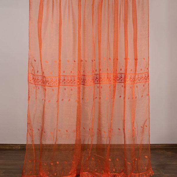 Κουρτίνα MK15 (280cm x 300cm) με τρέσα πορτοκαλί SilkFashion