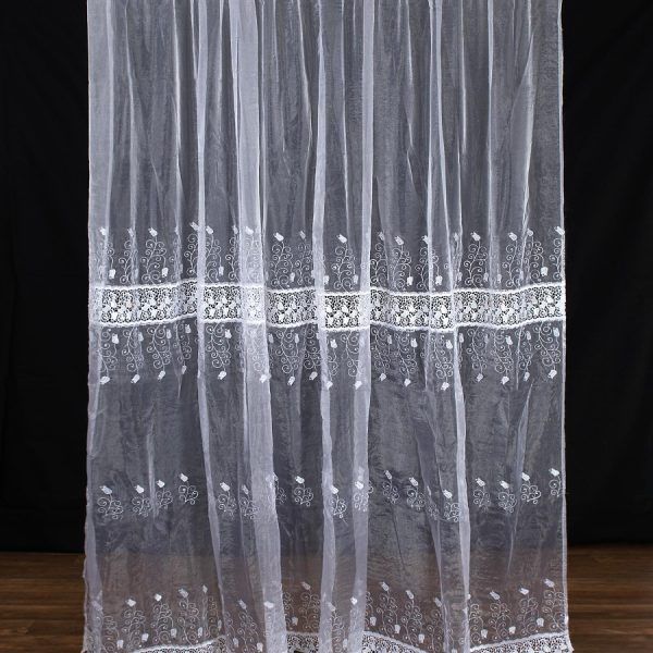 Κουρτίνα MK15 (280cm x 300cm) με τρέσα λευκή SilkFashion
