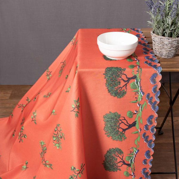 τραπεζομάντηλα (140cm x 180cm) mod2 κεραμιδί SilkFashion