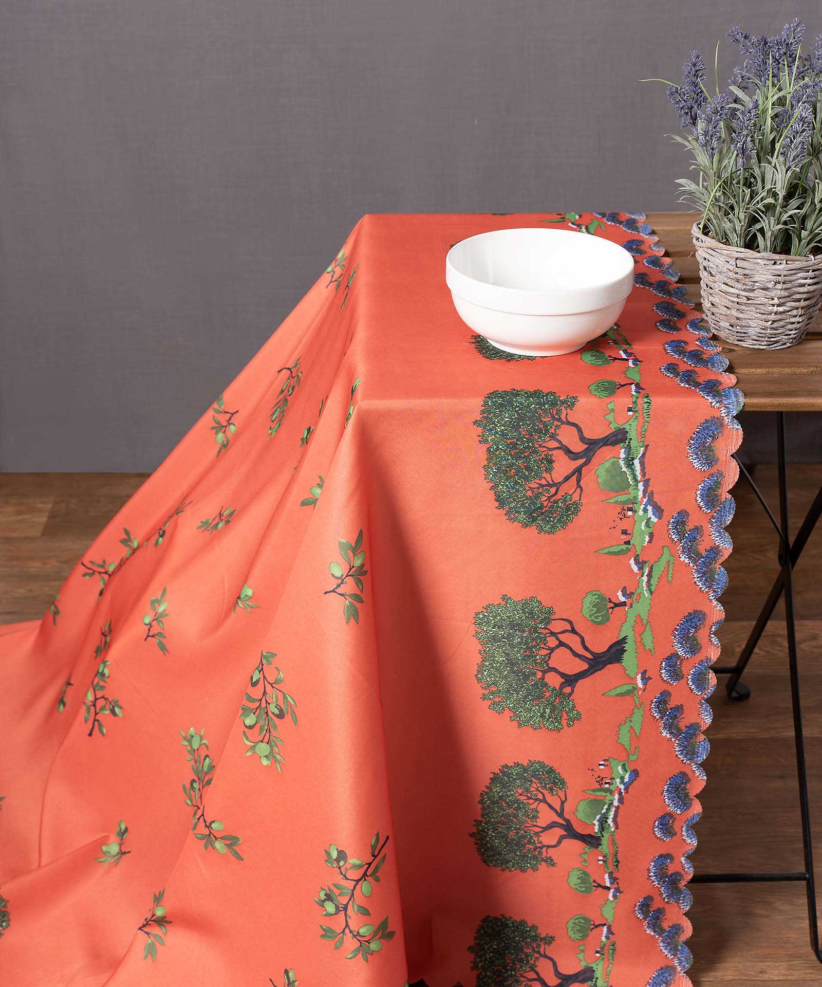 mod2keramidib τραπεζομάντηλα (140cm x 240cm) mod2 κεραμιδί SilkFashion - Image 1