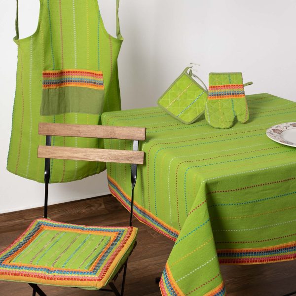 τραπεζομάντηλα (140cm x 240cm) moda ριγέ πράσινο SilkFashion