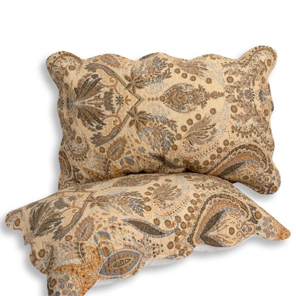 Μαξιλαροθήκη patch (48cm x 72cm) μπέζ λαχούρι τεμάχιο SilkFashion