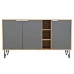 ΜΠΟΥΦΕΣ CABRON HM8874.11 ΜΕΛΑΜΙΝΗ ΣΕ ΦΥΣΙΚΟ-ΑΝΘΡΑΚΙ-ΜΑΥΡΑ ΜΕΤΑΛ.ΠΟΔΙΑ 142X40X83Υεκ. - Image 4