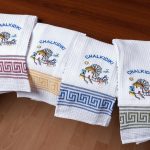 Σετ 12 τεμαχίων ποτηρόπανα (45cm x 65cm) ανεμόμυλος CHALKIDIKI SilkFashion