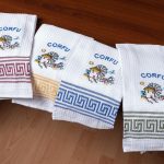 Σετ 12 τεμαχίων ποτηρόπανα (45cm x 65cm) ανεμόμυλος CORFU SilkFashion