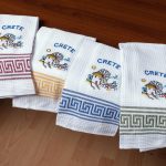 Σετ 12 τεμαχίων ποτηρόπανα (45cm x 65cm) ανεμόμυλος CRETE SilkFashion