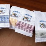 Σετ 12 τεμαχίων ποτηρόπανα (45cm x 65cm) ανεμόμυλος GREECE SilkFashion