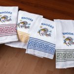 Σετ 12 τεμαχίων ποτηρόπανα (45cm x 65cm) ανεμόμυλος RHODES SilkFashion