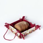 Βαμβακερή ψωμιέρα με στάμπα (35cm x 35cm) κόκκινη SilkFashion