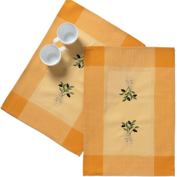 Ντουζίνες (12 τεμάχια) σουπλά N1 (35cm x 50cm) κίτρινο SilkFashion