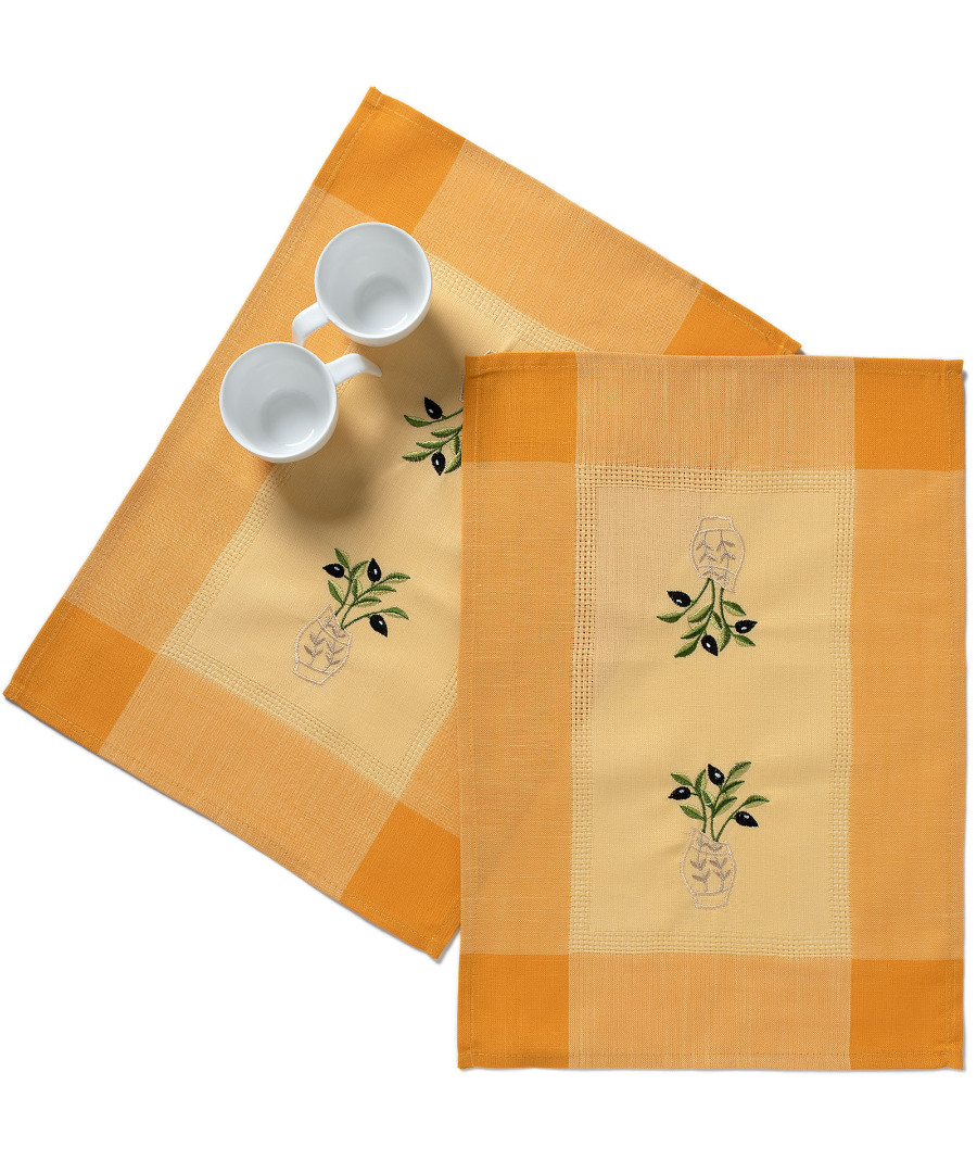 n1kitrino3 Ντουζίνες (12 τεμάχια) σουπλά N1 (35cm x 50cm) κίτρινο SilkFashion - Image 1