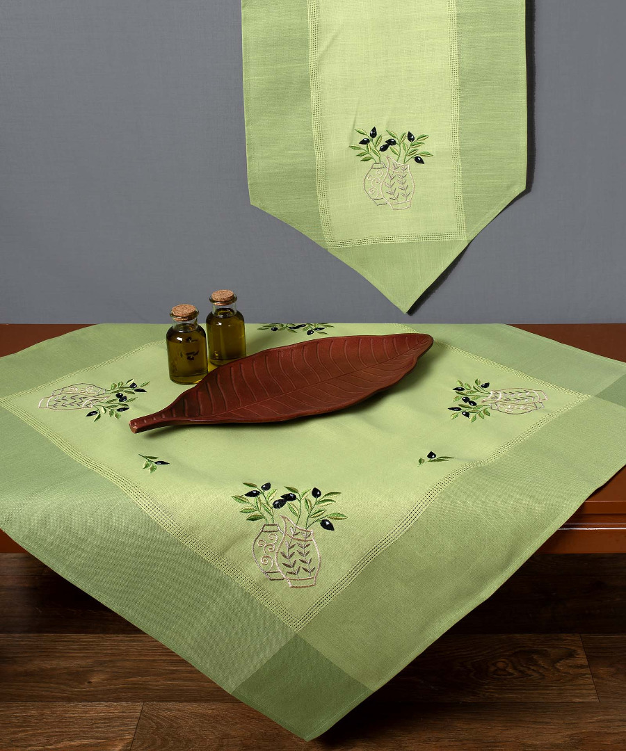 n1prasino-4 Τραπεζομάντηλο N1 (100cm x 160cm) πράσινο SilkFashion - Image 1