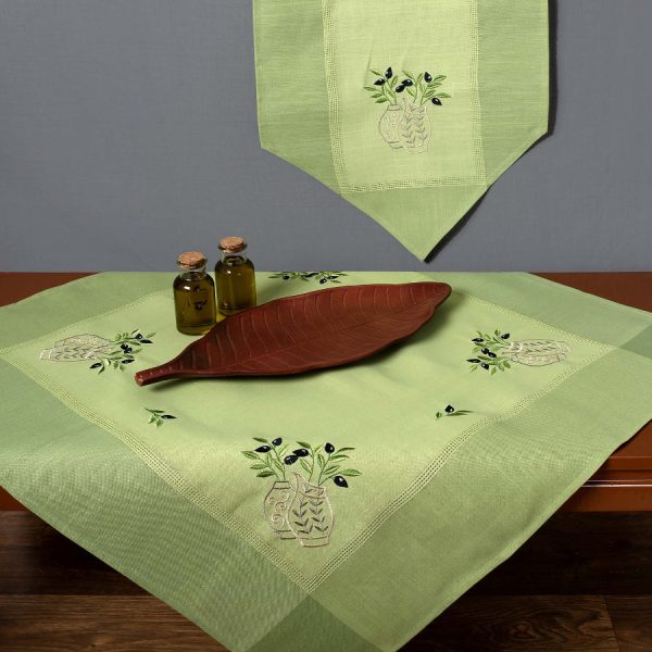 Τραπεζομάντηλο N1 (160cm x 250cm) πράσινο SilkFashion