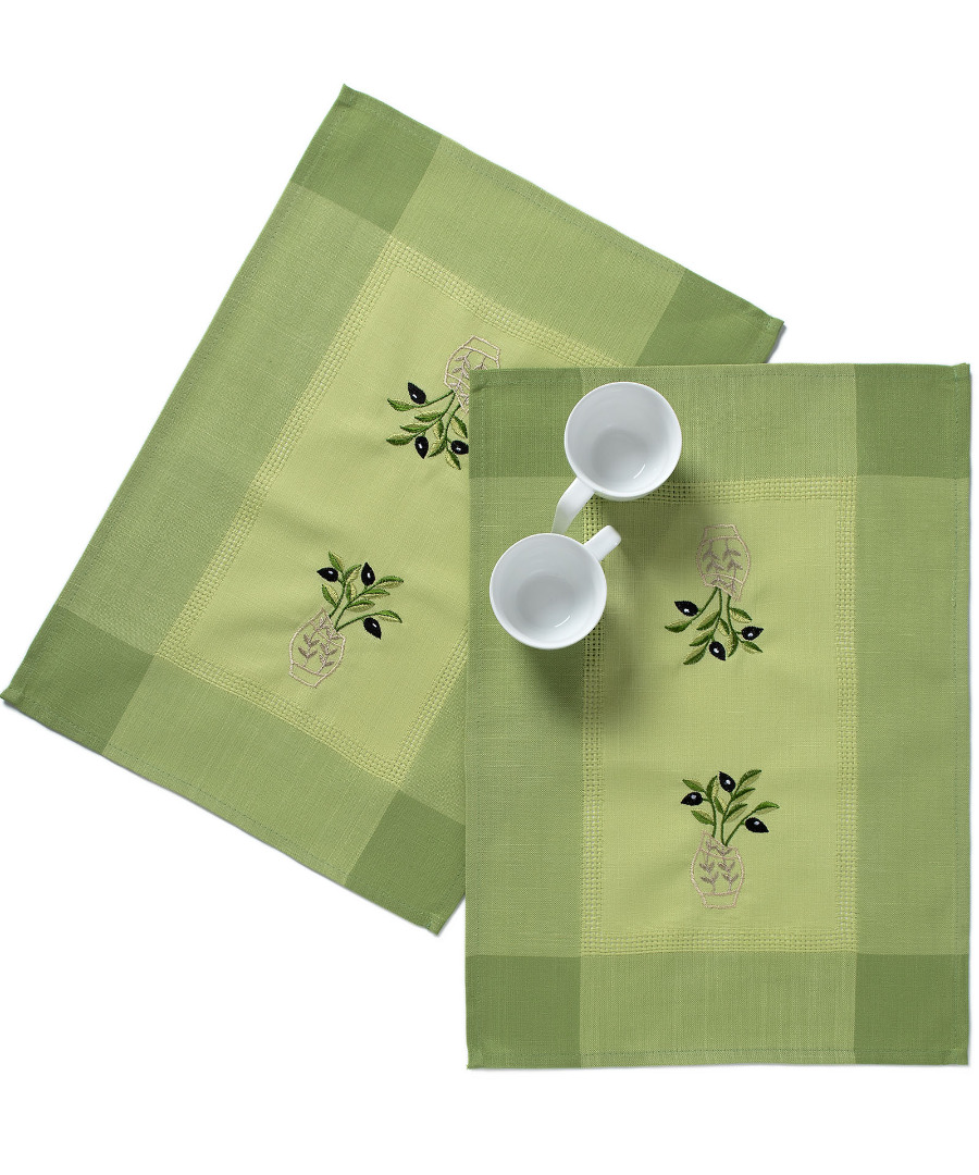 n1prasino3 Ντουζίνες (12 τεμάχια) σουπλά N1 (35cm x 50cm) πράσινο SilkFashion - Image 1