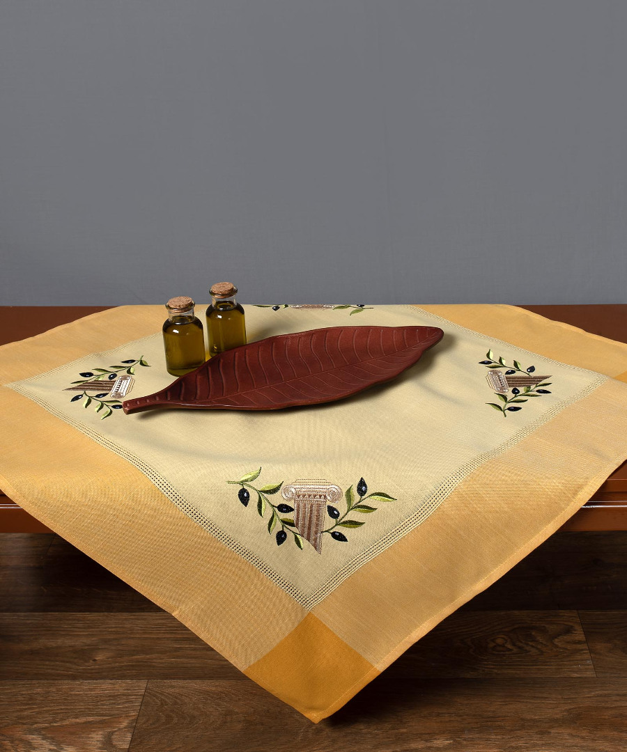 n3kitrino-11 Τραπεζομάντηλο N3 (160cm x 250cm) oval κίτρινο SilkFashion - Image 1