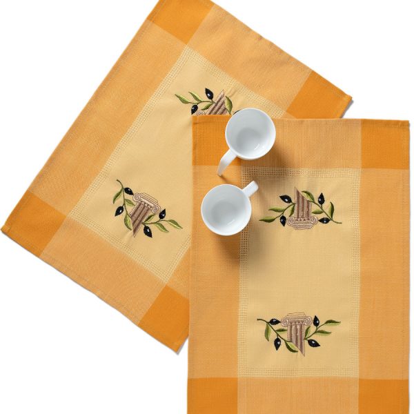 Ντουζίνες (12 τεμάχια) σουπλά N3 (35cm x 50cm) κίτρινο SilkFashion