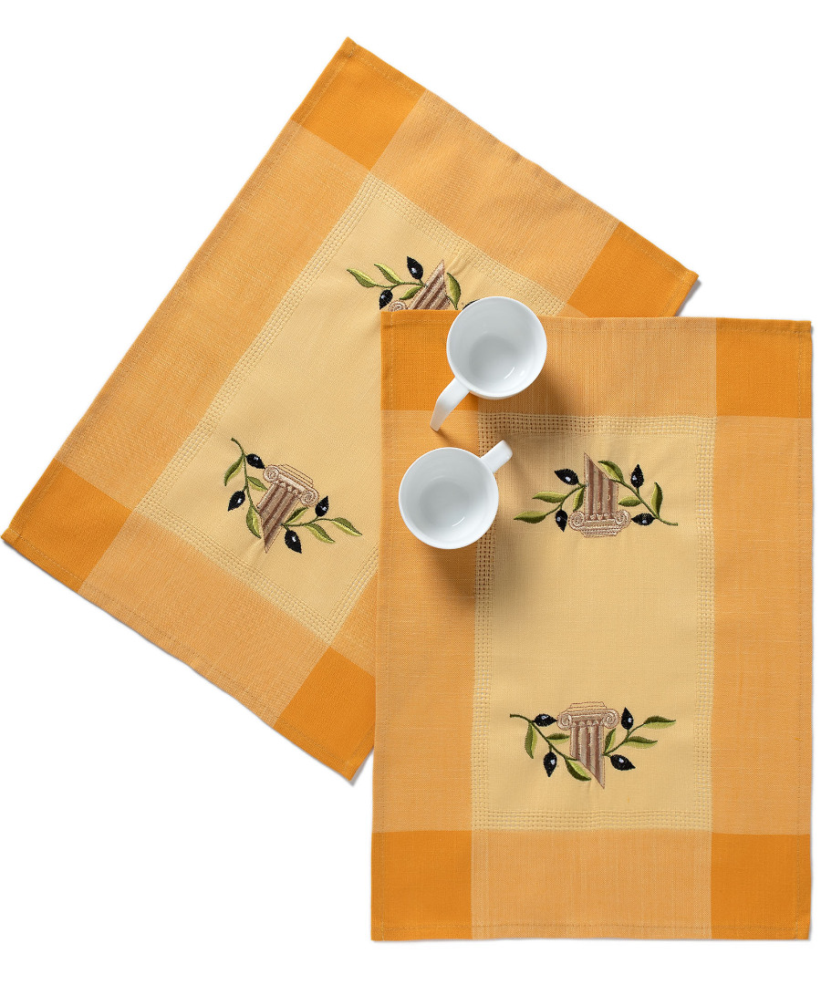 n3kitrino3 Ντουζίνες (12 τεμάχια) σουπλά N3 (35cm x 50cm) κίτρινο SilkFashion - Image 1