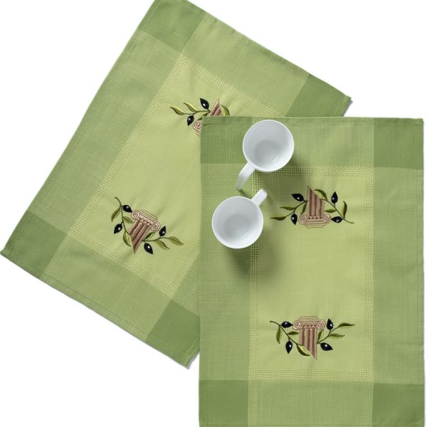 Ντουζίνες (12 τεμάχια) σουπλά N3 (35cm x 50cm) πράσινο SilkFashion