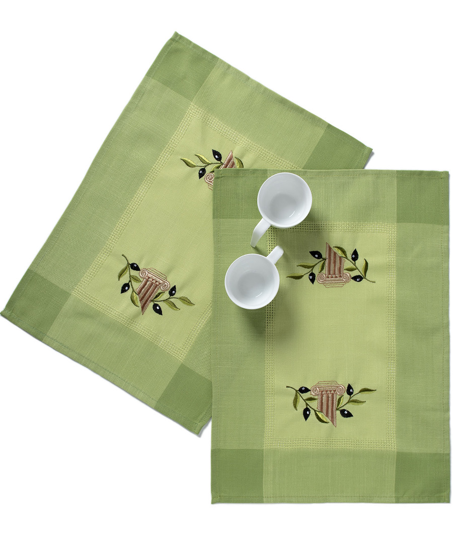 n3prasino4 Ντουζίνες (12 τεμάχια) σουπλά N3 (35cm x 50cm) πράσινο SilkFashion - Image 1