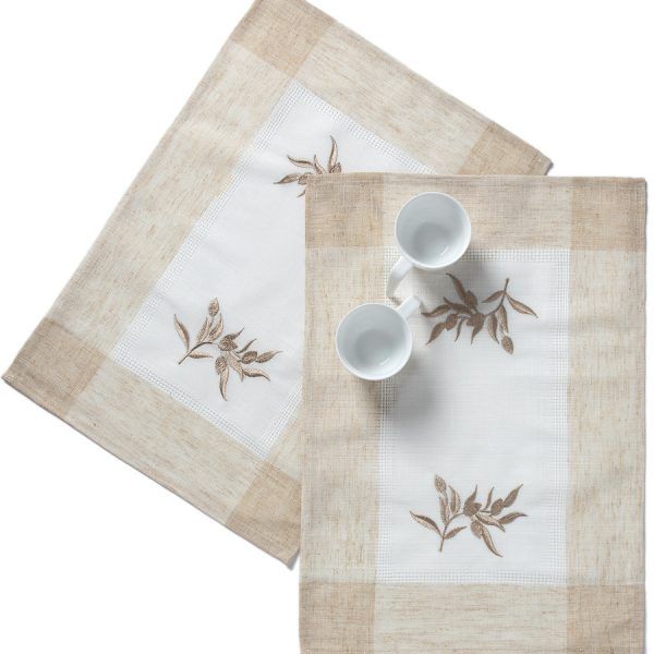 Ντουζίνες (12 τεμάχια) σουπλά N5 (35cm x 50cm) ivory SilkFashion