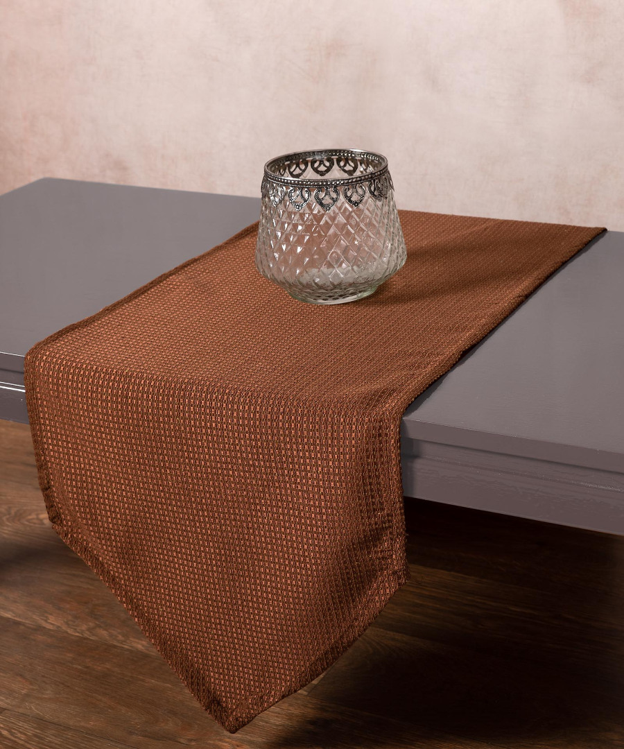 nellykafe Τραβέρσα NELLY (40cm x 150cm) καφέ SilkFashion - Image 1