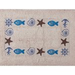 Πατάκι ψάρι σκέτο (40cm x 60cm) μπλέ SilkFashion