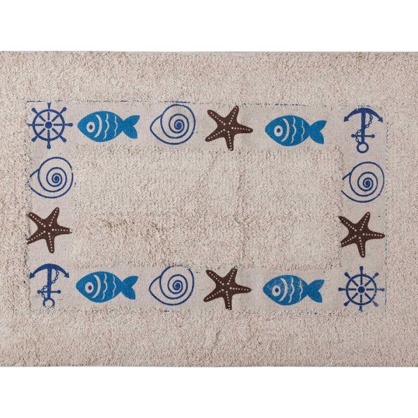 Πατάκι ψάρι σκέτο (40cm x 60cm) μπλέ SilkFashion