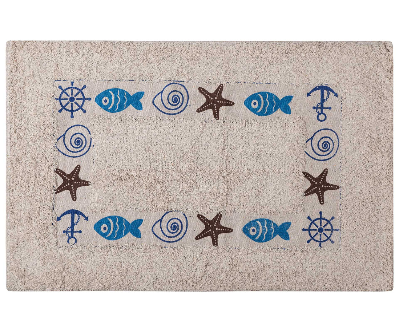 newfish Πατάκι ψάρι σκέτο (40cm x 60cm) μπλέ SilkFashion - Image 1