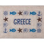 Πατάκι ψάρι GREECE (40cm x 60cm) μπλέ SilkFashion