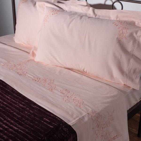 ΧΕΙΡΟΠΟΙΗΤΟ ΑΠΛΙΚΕ ΣΕΝΤΟΝΙ NJ01 ΤΕΣΣΑΡΩΝ ΤΕΜΑΧΙΩΝ (225CM X 270CM) ΡΟΖ SilkFashion